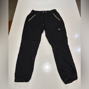 Jaanuu Black Track Pants with Gold Accents